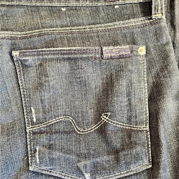 7 For All Mankind Skinny Jeans Womens Size 30x33 Dark Wash Low Rise - Picture 6 of 6